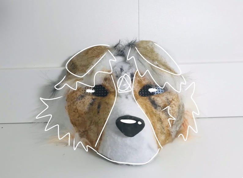 Red Merle Aussie mask