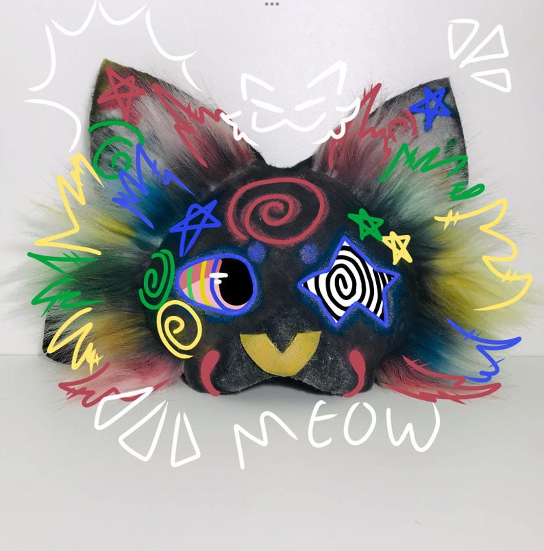 Punk Graffiti Kitty mask