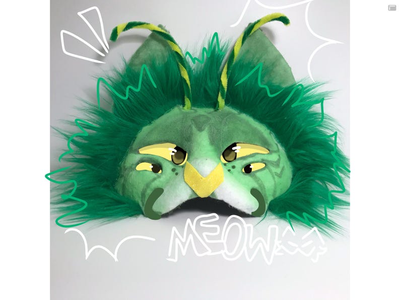 Green Alien Kitty mask