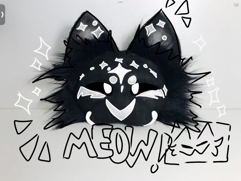 Star Themed Black Kitty mask